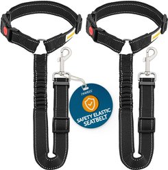 PAWBEE Headrest Dog Seat Belt, Black, 2 count