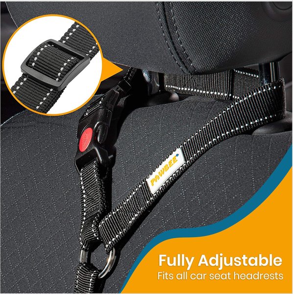 Show full view: PAWBEE Headrest Dog Seat Belt, Black, 2 count slide 4 of 10