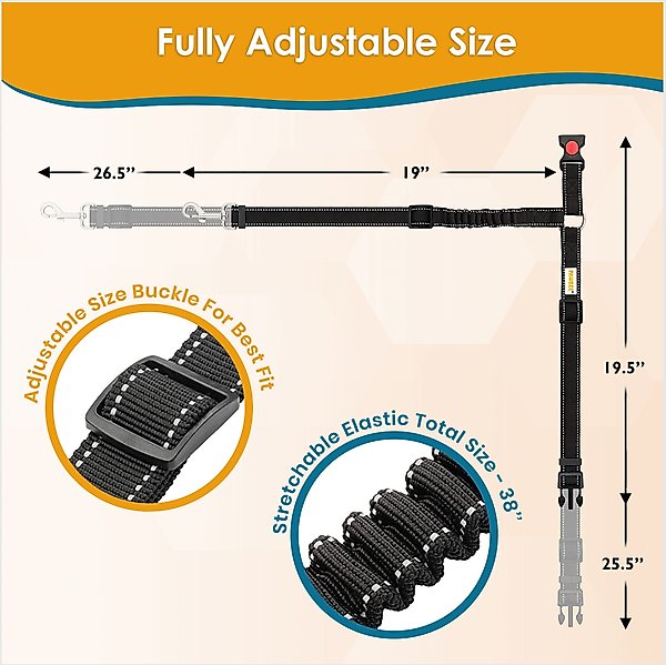 Show full view: PAWBEE Headrest Dog Seat Belt, Black, 2 count slide 6 of 10