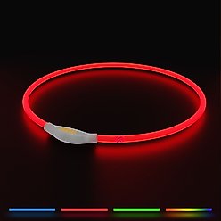 PAWBEE LED Adjustable Dog Collar, 1 to 25-in neck, 1/2-in wide slide 1 of 9