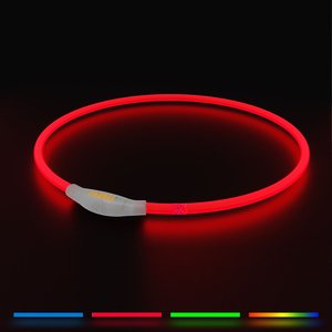 PAWBEE LED Adjustable Dog Collar, 1 to 25-in neck, 1/2-in wide