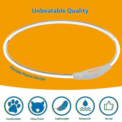 Show full view: PAWBEE LED Adjustable Dog Collar, 1 to 25-in neck, 1/2-in wide slide 3 of 11