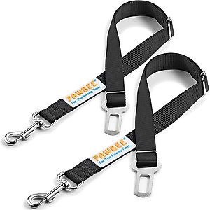 PAWBEE Regular Dog Seat Belt, Black, 2 count