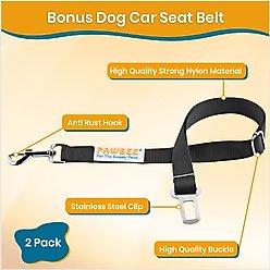 PAWBEE Regular Dog Seat Belt, Black, 2 count slide 2 of 7