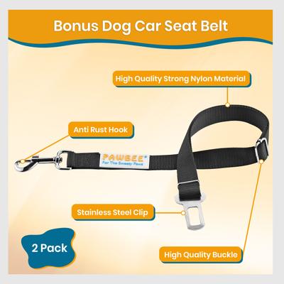 Show full view: PAWBEE Regular Dog Seat Belt, Black, 2 count slide 2 of 8