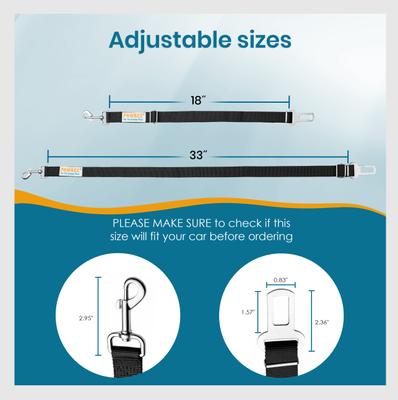 Show full view: PAWBEE Regular Dog Seat Belt, Black, 2 count slide 3 of 8