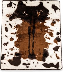 PawBrands PupProtector Premium Faux Fur Waterproof Throw Blanket, Brown Faux Cowhide, King slide 2 of 3