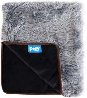 Show full view: PawBrands PupProtector Premium Faux Fur Waterproof Throw Blanket, Charcoal Grey, Original slide 3 of 7