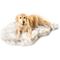 Show in main carousel: PawBrands PupRug Faux Fur Curve Orthopedic Pillow Dog Bed with Removable Cover, White/Brown, Large/X-Large slide 1 of 11