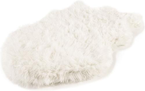 Show full view: PawBrands PupRug Premium Faux Fur Human Grade Orthopedic Memory Foam Dog Bed, White, Medium slide 5 of 7