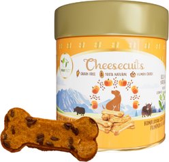 Pawfect All Natural Grain-Free Cheese Biscuits with Pumpkin, Flaxseed & Eggs Crunchy Dog Training Treats, 3.53-oz tin