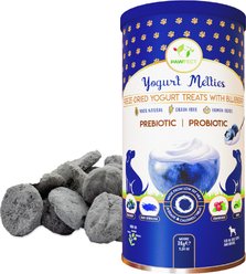 Pawfect Yogurt Melties All Natural Grain-Free Yogurt with Real Blueberry Blue Spirulina Cranberry & Mint Freeze-Dried Dog Prebiotic & Probiotic Training Treats, 1.34-oz canister
