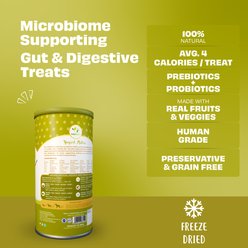 Pawfect Yogurt Melties All Natural Grain-Free Yogurt with Real Pineapple Banana Coconut & Dandelion Freeze-Dried Dog Prebiotic & Probiotic Training Treats, 1.34-oz canister slide 2 of 8