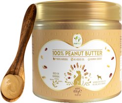 Pawfect All Natural Peanut Butter Grain-Free Food Topper & Lickable Dog Treat, 15.87-oz jar
