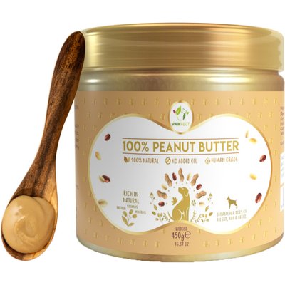 Pawfect Pawfect All Natural Peanut Butter Grain-Free Food Topper & Lickable Dog Treat, 15.87-oz jar