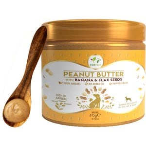 Pawfect All Natural Peanut Butter with Banana & Flaxseeds Grain-Free Food Topper & Lickable Dog Treat, 9.7-oz jar