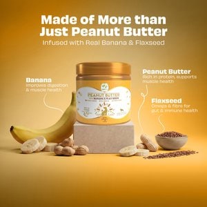 Pawfect All Natural Peanut Butter with Banana & Flaxseeds Grain-Free Food Topper & Lickable Dog Treat, 9.7-oz jar