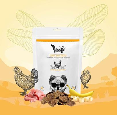 Show full view: Pawfect Woofur Chicken & Banana Air-Dried All Natural Grain-Free Jerky Dog Training Treat, 1.76-oz bag slide 9 of 11