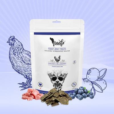 Show full view: Pawfect Woofur Chicken & Blueberry Air-Dried All Natural Grain-Free Jerky Dog Training Treat, 1.76-oz bag slide 9 of 10