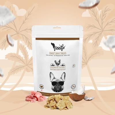 Show full view: Pawfect Woofur Chicken & Coconut Air-Dried All Natural Grain-Free Jerky Dog TrainingTreat, 1.76-oz bag slide 9 of 11