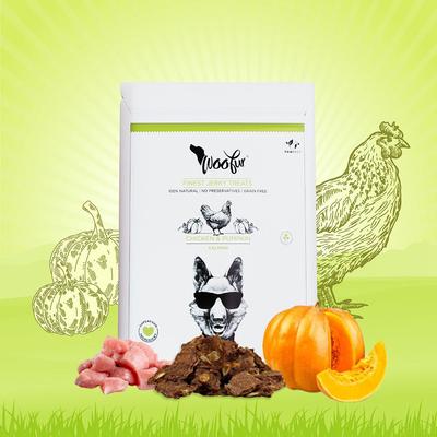 Show full view: Pawfect Woofur Chicken & Pumpkin Air-Dried All Natural Grain-Free Jerky Dog Training Treat, 1.76-oz bag slide 9 of 11