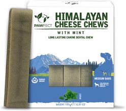Pawfect Himalayan Cheese Chews Medium All Natural High-Protein Grain-Free Mint Dental Dog Treats, 3 count