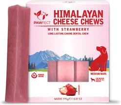 Pawfect Himalayan Cheese Chews Medium All Natural High-Protein Grain-Free Strawberry Dental Dog Treats, 3 count