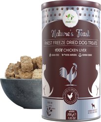 Pawfect Nature's Feast All Natural Grain-Free Chicken Liver Freeze-Dried Single Ingredient Dog Training Treats, 7-oz canister