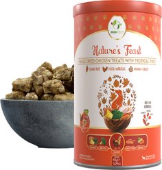 Pawfect Nature's Feast All Natural Grain-Free Chicken with Tropical Fruits & Vegetables Freeze-Dried Dog Training Treats, 5.29-oz canister