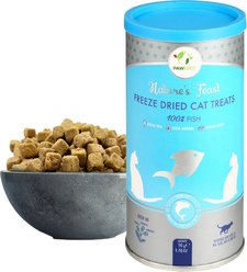 Pawfect Nature's Feast Fish Meat Grain-Free All Natural Freeze-Dried Cat Training Treat, 1.76-oz canister