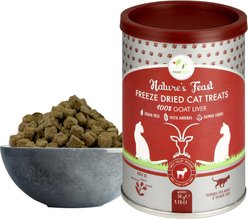 Pawfect Nature's Feast Goat Liver Grain-Free All Natural Freeze-Dried Cat Training Treat, 1.76-oz canister slide 1 of 8
