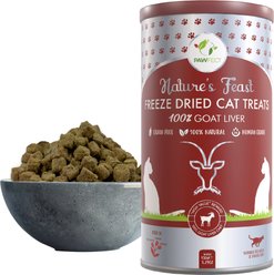 Pawfect Nature's Feast Goat Liver Grain-Free All Natural Freeze-Dried Cat Training Treat, 5.29-oz canister