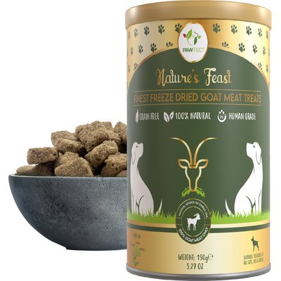 Pawfect Pawfect Nature's Feast All Natural Grain-Free Goat Meat Freeze-Dried Single Ingredient Dog Training Treats, 5.29-oz canister