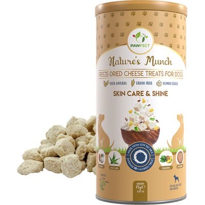 Pawfect Pawfect Nature's Munch All Natural Grain-Free Skin & Coat Shine Ceese Freeze-Dried Dog Training Treats, 2.65-oz canister