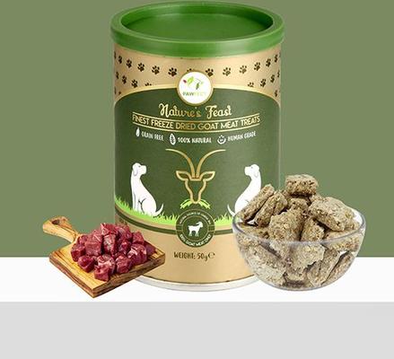 Show full view: Pawfect Nature's Feast Goat Meat Grain-Free All Natural Freeze-Dried Dog Training Treat, 1.76-oz canister slide 10 of 11