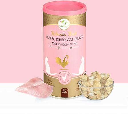 Show full view: Pawfect Nature's Feast Chicken Breast Grain-Free All Natural Freeze-Dried Cat Training Treat, 1.76-oz canister slide 10 of 11