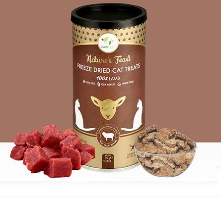Show full view: Pawfect Nature's Feast Lamb Meat Grain-Free All Natural Freeze-Dried Cat Training Treat, 1.76-oz canister slide 10 of 11