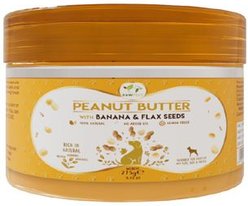 Pawfect All Natural Peanut Butter with Banana & Flaxseeds Grain-Free Food Topper & Lickable Dog Treat, 3.53-oz jar