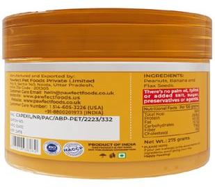 Show full view: Pawfect All Natural Peanut Butter with Banana & Flaxseeds Grain-Free Food Topper & Lickable Dog Treat, 3.53-oz jar slide 3 of 10