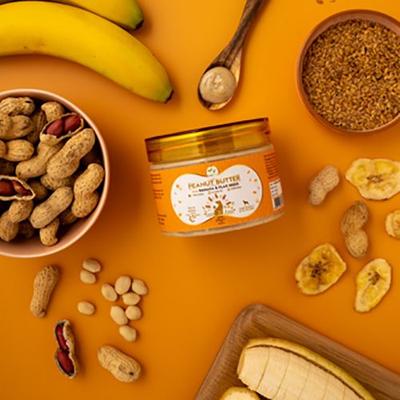 Show full view: Pawfect All Natural Peanut Butter with Banana & Flaxseeds Grain-Free Food Topper & Lickable Dog Treat, 3.53-oz jar slide 6 of 10