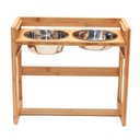 Pawfect Pets Adjustable Height Elevated Raised Dog Bowl Stand with four Stainless Steel Bowls, Large