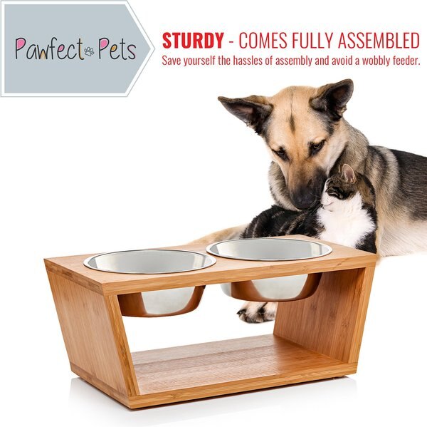 Pawfect Pets Premium Non-Skid Elevated Dog & Cat Bowl
