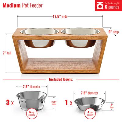 Show full view: Pawfect Pets Premium Non-Skid Elevated Dog & Cat Bowl, 6-cup slide 4 of 11