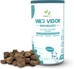 Pawfect Wild Vigor Move Max Bites All Natural Grain-Free Freeze-Dried Dog Joint Supplement Chews, 60 count jar