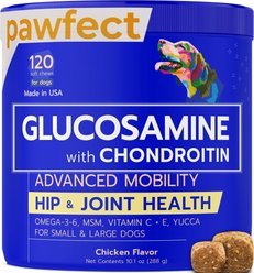 PawfectChew Glucosamine Hip & Joint Chew Supplement for Dogs, 120 count