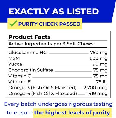 Show full view: PawfectChew Glucosamine Hip & Joint Chew Supplement for Dogs, 120 count slide 4 of 11