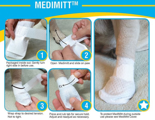 PawFlex MediMitt Disposable Dog Bandage, 4 count