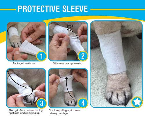 Show full view: PawFlex Protective Sleeve Disposable Dog Bandage Cover, 3 count, Medium slide 8 of 13