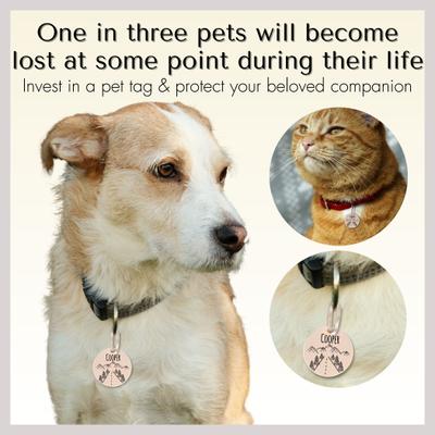 Show full view: PawFurEver Circle Personalized Dog ID Tag, Rose Gold, Darknight slide 3 of 10