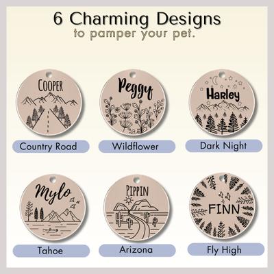 Show full view: PawFurEver Circle Personalized Dog ID Tag, Rose Gold, Darknight slide 6 of 10